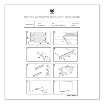 U Brands Floating Glass Dry Erase Undated One Month Calendar, 36 X 24, White freeshipping - TVN Wholesale
